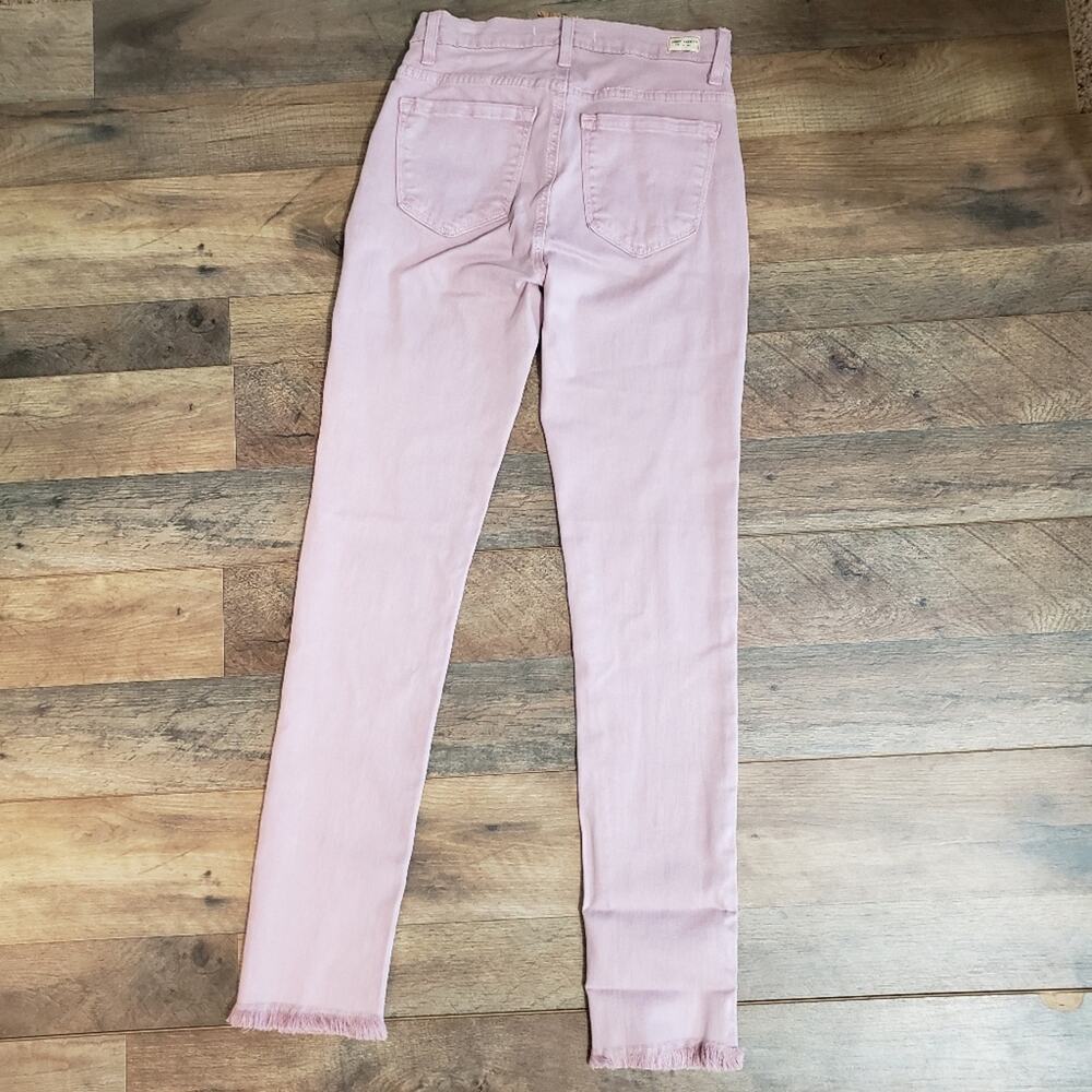 NEW Angry Rabbit Mid Rise Dusty‎ Rose Skinny Denim Jeans Multiple Sizes - Picture 3 of 9